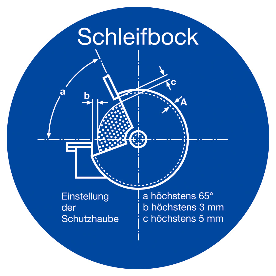 Schleifbock, Gebotszeichen