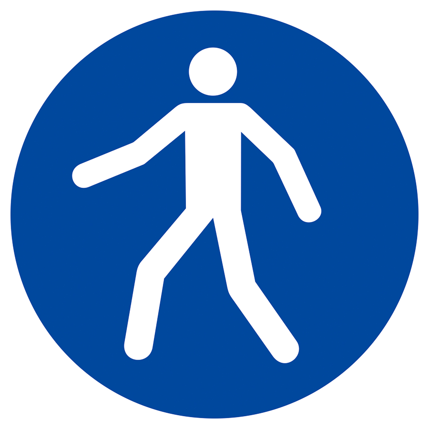Fußgängerweg benutzen, Gebostzeichen, ISO 7010