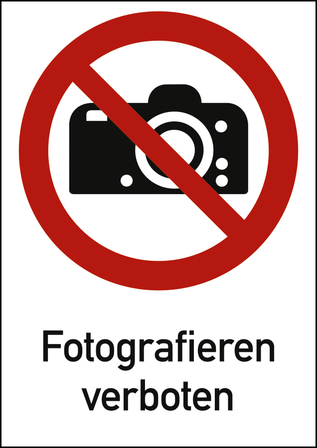 Fotografieren verboten, Verbotszeichen, ISO 7010