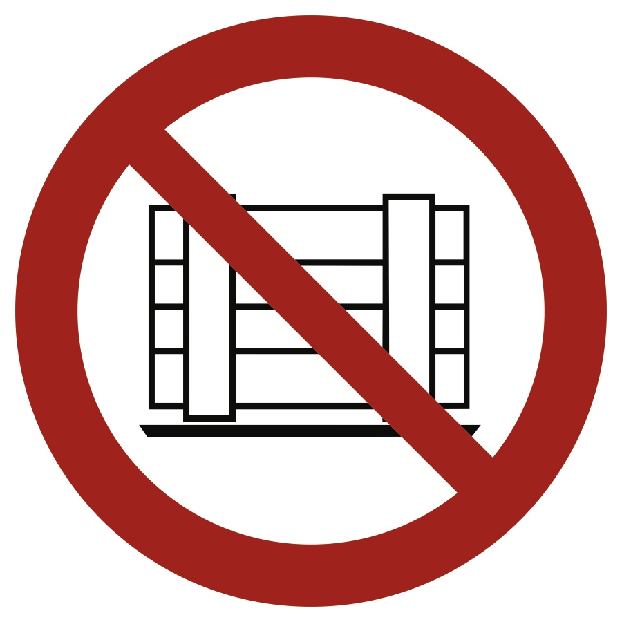 Abstellen oder Lagern verboten, Verbotszeichen, ISO 7010