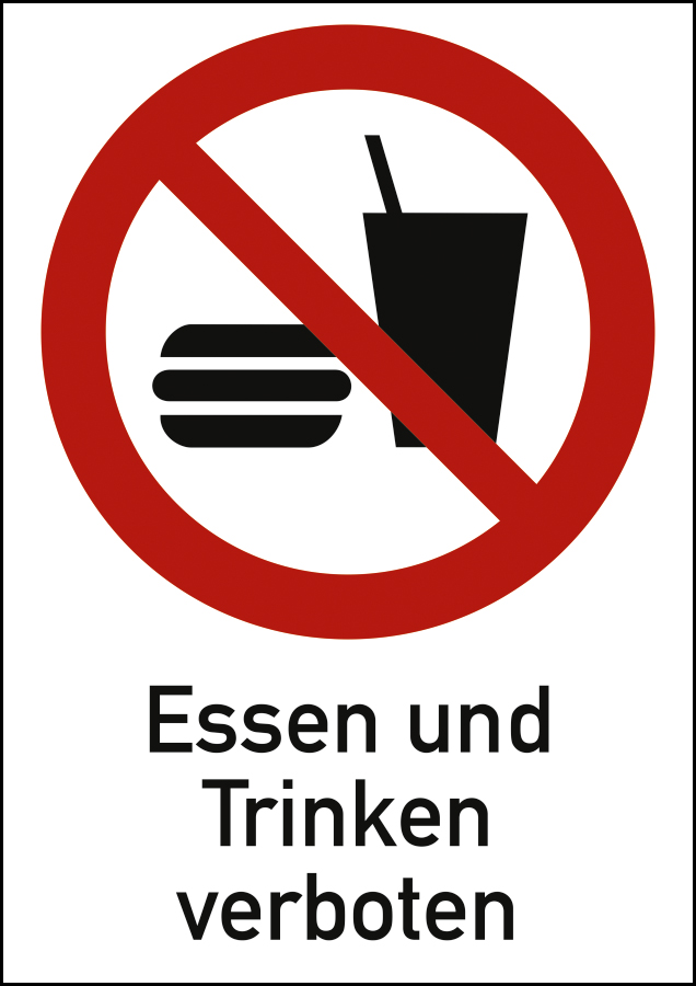 Essen und Trinken verboten, Verbotszeichen, ISO 7010