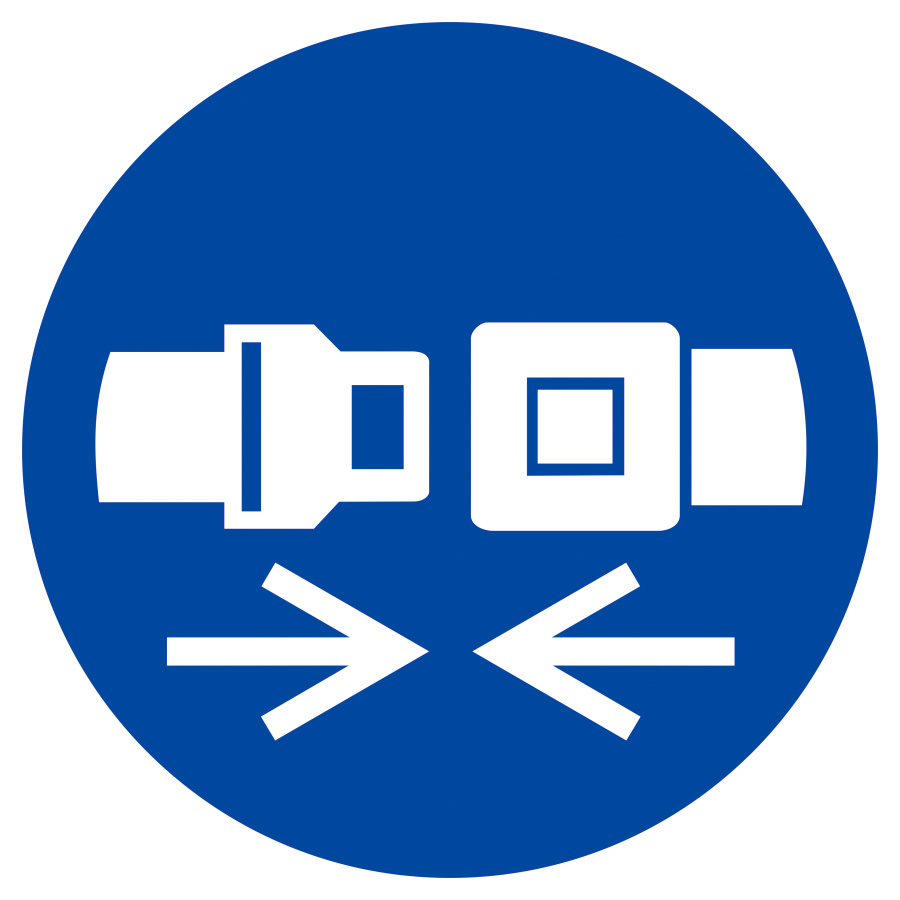 Rückhaltesystem benutzen, Gebotszeichen, ISO 7010