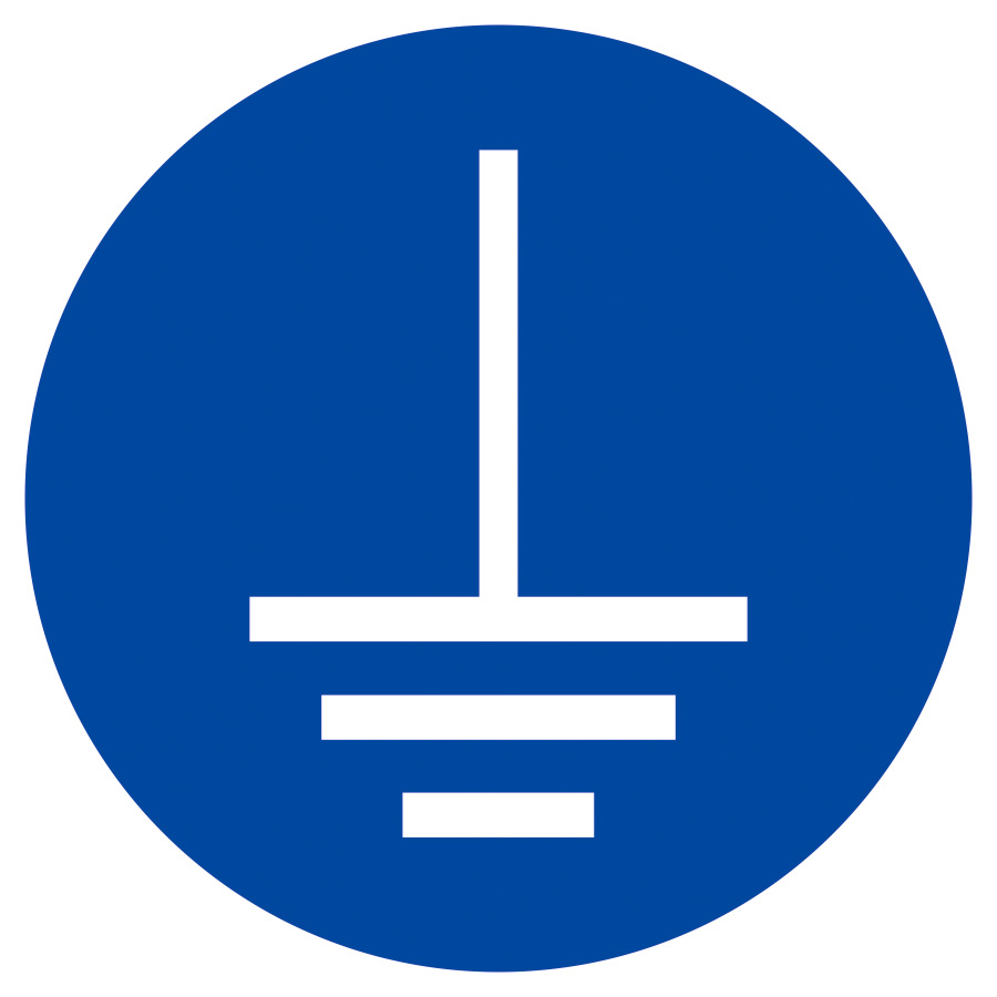 Vor Benutzung erden, Gebotszeichen, ISO 7010