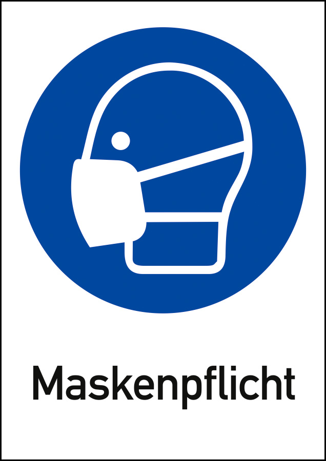 Maskenpflicht, Gebotszeichen