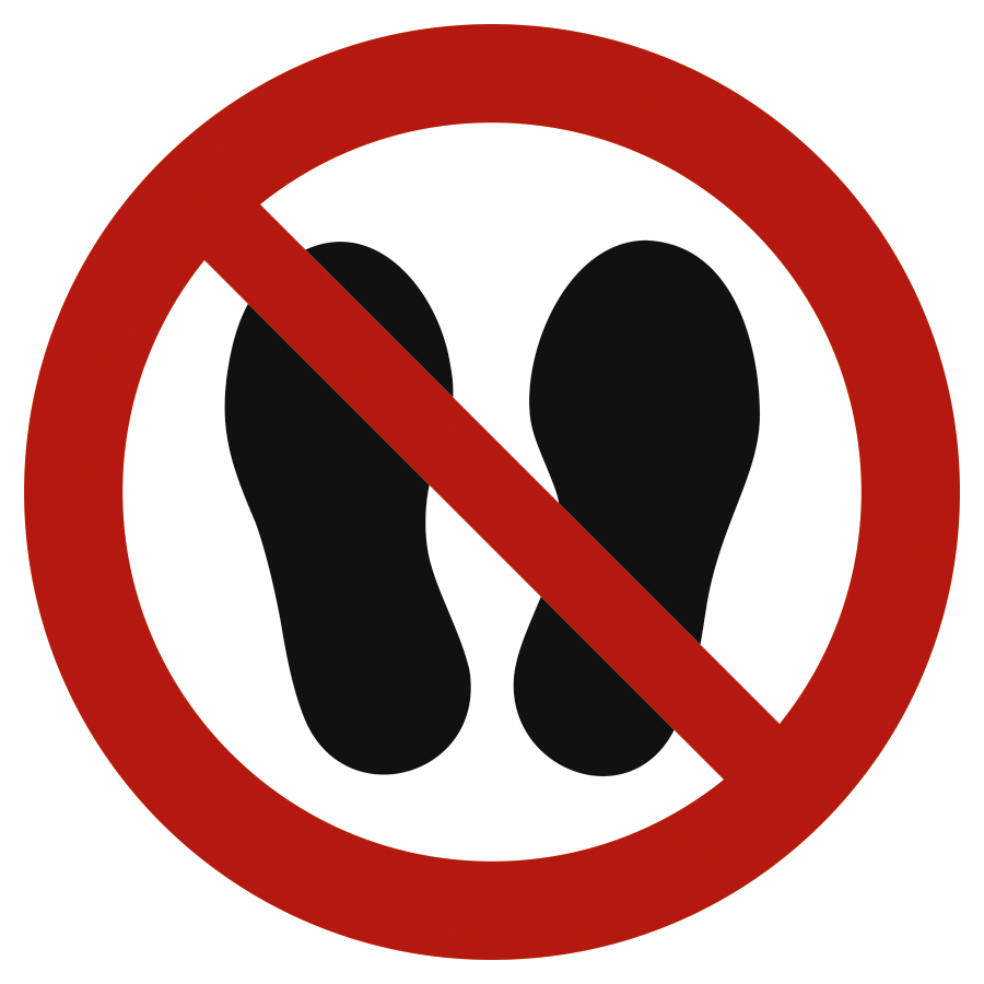 Betreten der Fläche verboten, Verbotszeichen, ISO 7010