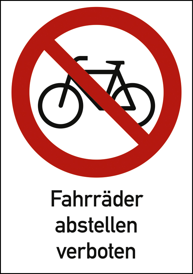 Fahrräder abstellen verboten