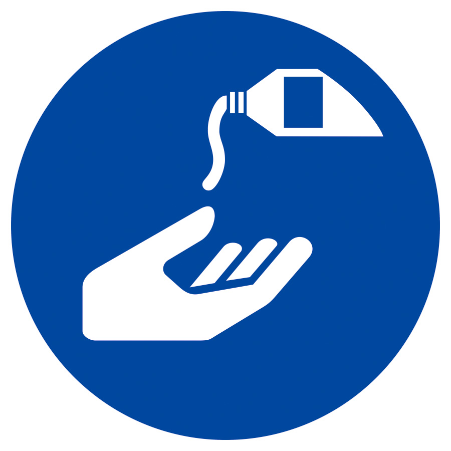 Hautschutzmittel benutzen, Gebotszeichen, ISO 7010