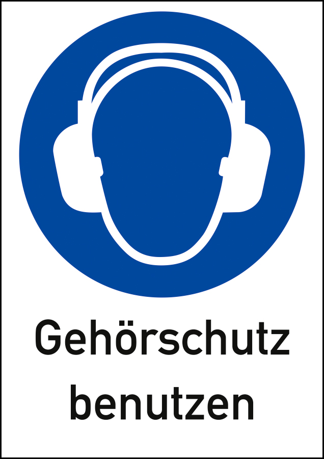 Gehörschutz benutzen, Gebotszeichen, ISO 7010