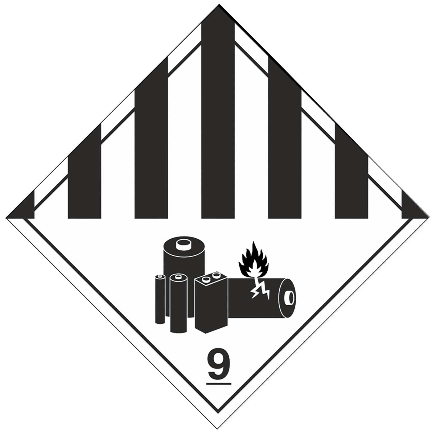 Klasse 9 mit Batterien-Symbol