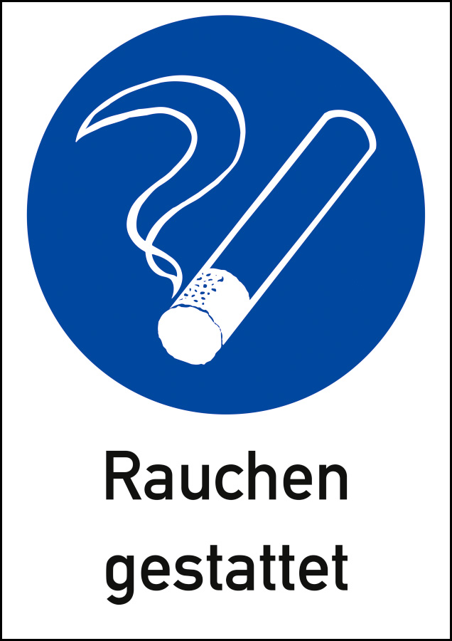 Rauchen gestattet, Gebotszeichen