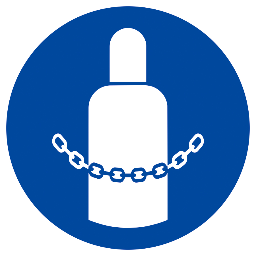 Gasflaschen sichern, Gebotszeichen, ISO 7010