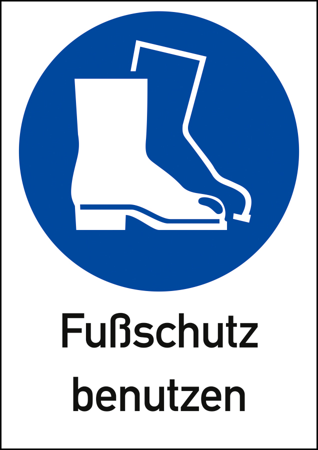 Fußschutz benutzen, Gebotszeichen, ISO 7010